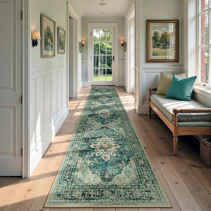 Area Rugs 2'6''x10' Runner Rug Non Slip Washable by RELEANY
