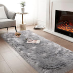 Grey Fluffy Rug for Bedroom, Cozy Shaggy Fuzzy Plush Floor Carpet for Nursery - Image 9