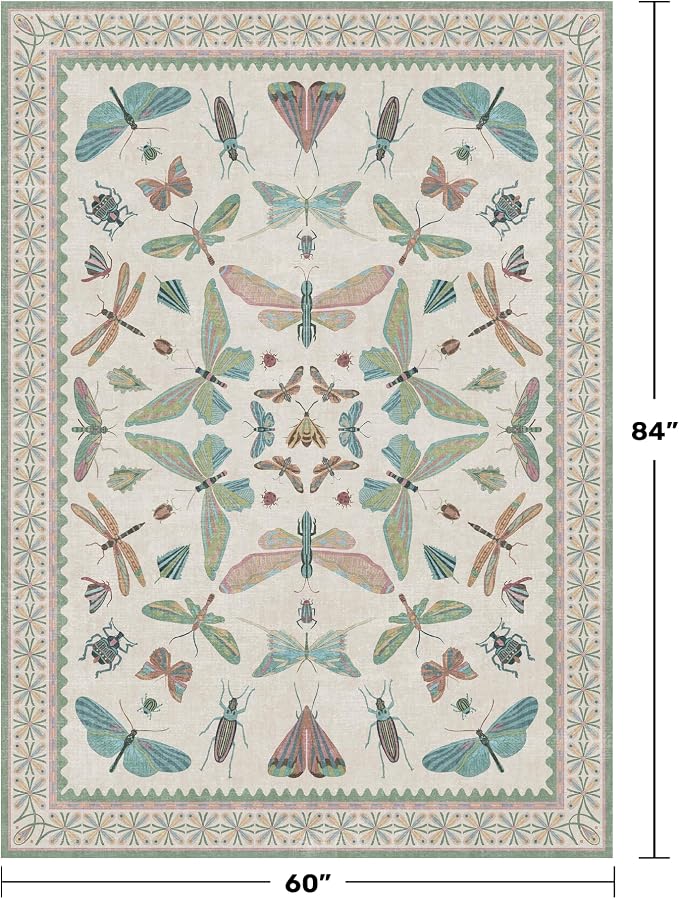 5x7 Pink and Green Nursery Rug - Image 2