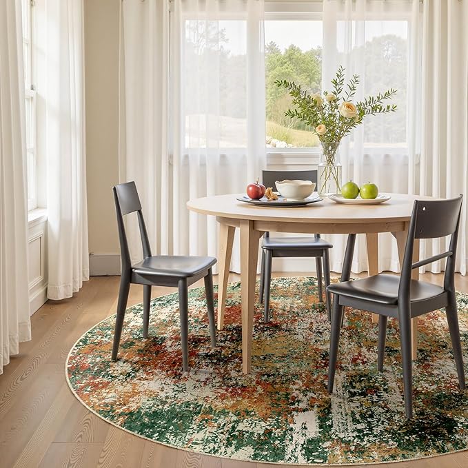 Washable Area Rugs 8ft Non-Slip Modern Abstract Soft - Image 2