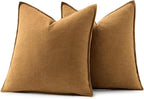MIULEE Decorative Linen Euro Sham Pillow Covers 22x22 Inch Hazel Boho Farmhouse - Image 6