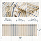 jinchan Valance Curtain Linen Textured Striped Window Curtain - Image 6