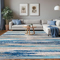 Lansny Modern Abstract 8x10 Large Machine Washable Living Room Rug Non-Slip by lansny