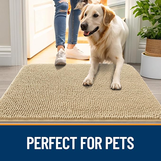 OLANLY Dog Door Mat for Muddy Paws 47x17, Absorbs Moisture and Dirt, Absorbent - Image 6