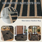 Lahome Enfys Modern Geometric Outdoor Easy Jute Rug, 3x5 Indoor Outdoor Rugs - Image 4