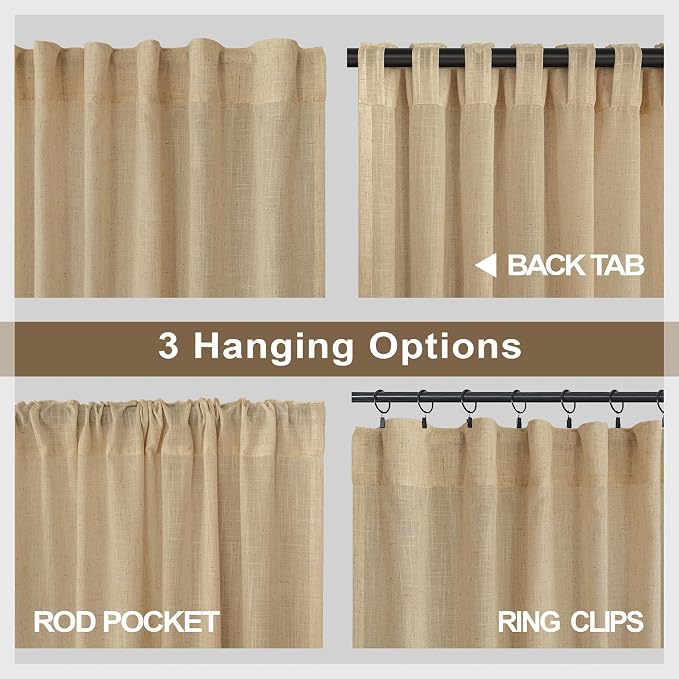 Burlap Color Curtains 84 Inch Length - Image 4
