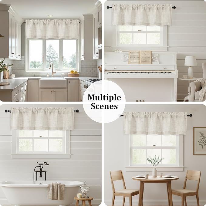 OWENIE Natural Valances for Windows 1 Pcs 18 Inch Length, Light Filtering - Image 7