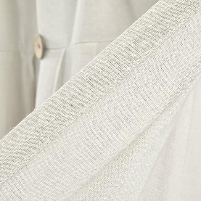 Lush Decor Linen Button Farmhouse Valance Curtians 84"W x 18"L Off White - Image 5