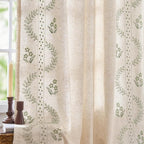 jinchan Belrose Lined Linen Blend Curtains Floral Curtains by JINCHAN