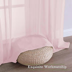 Lecloud Blush Pink Sheer Curtains 108 Inches Long 2 Pcs, Dual Rod Pocket Home - Image 7