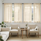 MIULEE Cream Sheer Curtains 63 Inches Long, 4 Panels Set, Light Filtering Rod by MIULEE
