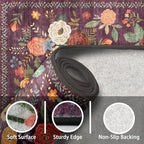 Area Rugs 10x14 Living Room, Non Slip Machine Washable Floral Rugs, Low Pile - Image 2