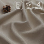 Chyhomenyc Stone Beige Valance for Windows, Light Filtering Faux Linen Textured - Image 3