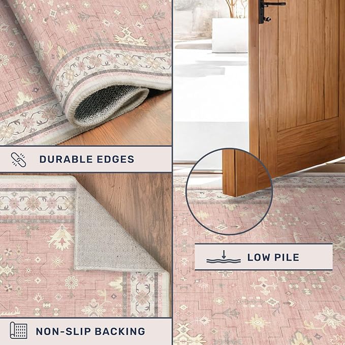 Blush Pink Girls Rugs for Bedroom - Image 5