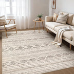 Nakagishi 7x9 Area Rug Living Room: Washable Boho Large Neutral Soft Farmhouse - Image 2