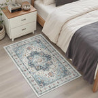 Madane Washable Area Rug 2x3, Small Entryway Rug Non-Slip Vintage Door Mat - Image 3