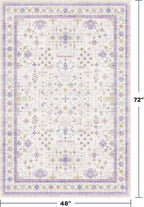 Hazo Haus Purple Rugs for Girls Bedroom, Non Slip Machine Washable 4x6 Floral - Image 2