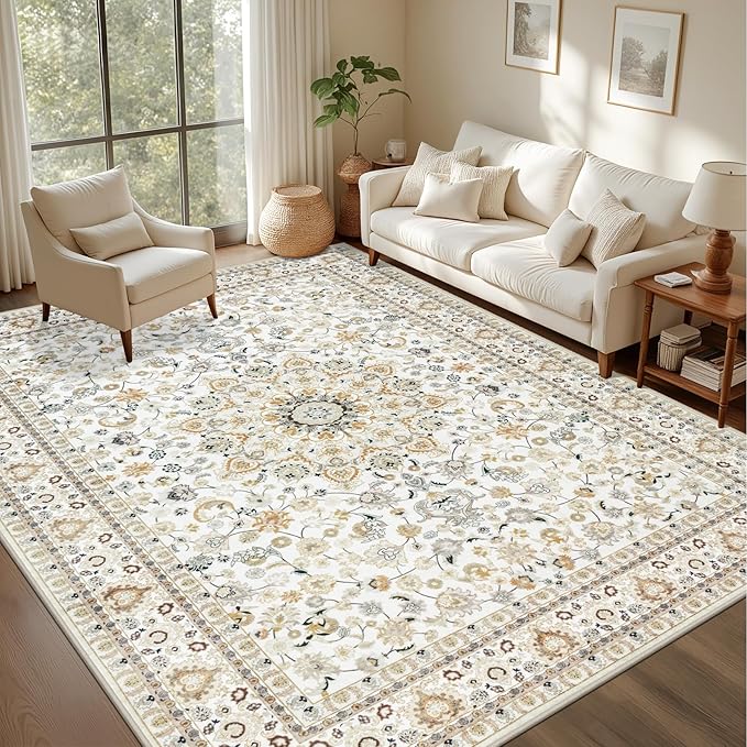 4x6 Area Rugs for Living Room: Washable Rug Soft Vintage Boho Carpet Indoor - Image 2