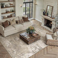 PureCozy Beige Area Rug 6x9 Machine Washable Modern Abstract Living Room Carpet by PureCozy