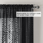 Simplebrand Black Semi Sheer Curtains 84 Inches Long 2 Panels, Light Filtering - Image 4