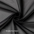 Aiyufeng Black Sheer Curtains for Windows 54 inch Long 2 Panel Set, Rod Pocket - Image 6