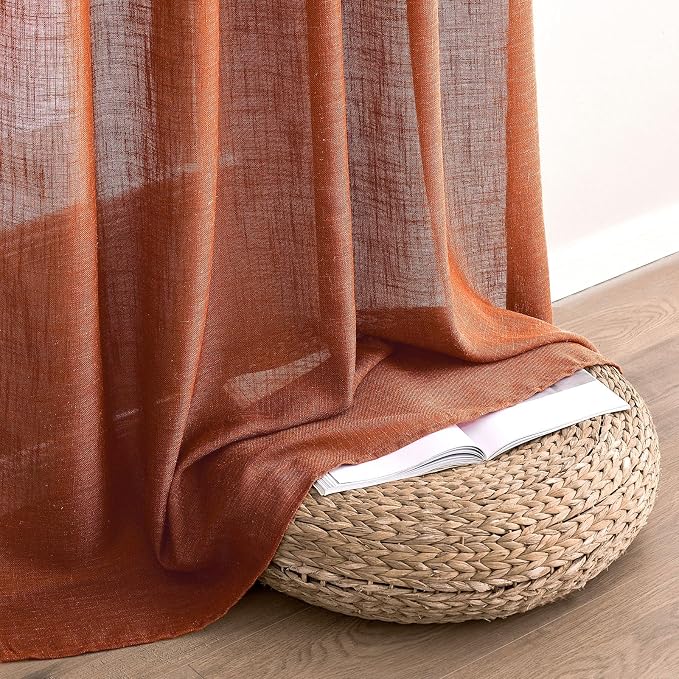 MIULEE Rust Curtains 90 Inch Length 2 Panels - Image 6