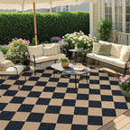 Lahome Colette Checkered Easy Jute Outdoor Rug, Large 6x9 Rug - Image 2