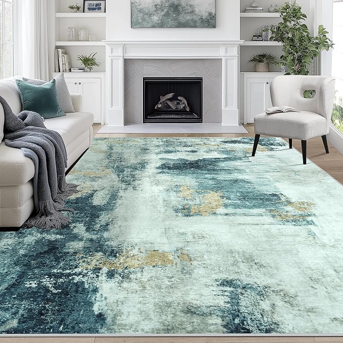 8x10 Area Rugs for Living Room Rug Washable: Abstract Large Rug for Dining Room by Aelenmu