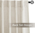 RYB HOME Living Room and Bedroom Curtains and Drapes Linen Sheer, Light - Image 3