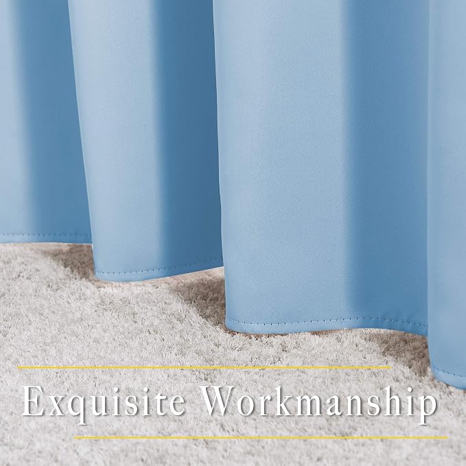 NICETOWN Blue Blackout Curtains 84 inch Length 2 Panels, Grommet Thermal - Image 6