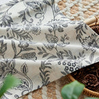 jinchan Linen Valance Curtain Farmhouse Floral Printed Small Window Curtain - Image 8