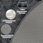 Tie Dye Black Round Rugs Small 2x2 ft Fluffy Circle Rug Furry Carpet Shaggy - Image 5