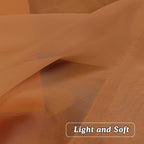 OVZME Orange Sheer Curtains 54 Inches Long 2 Panels - Image 2