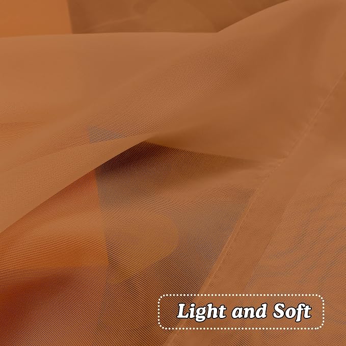 OVZME Orange Sheer Curtains 36 inches Long, Short Kitchen Window Treatment - Image 5
