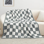 EXQ Home Checkered Throw Blanket, Knitted Blanket - Image 3