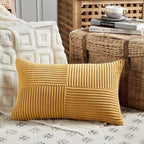 Fancy Homi 2 Packs Gold Yellow Lumbar Decorative Throw Pillow Covers 14x24 Inch - Image 2