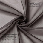 Simplebrand Chocolate Sheer Curtains 84 Inches Long, Light Filtering Rod Pocket - Image 6