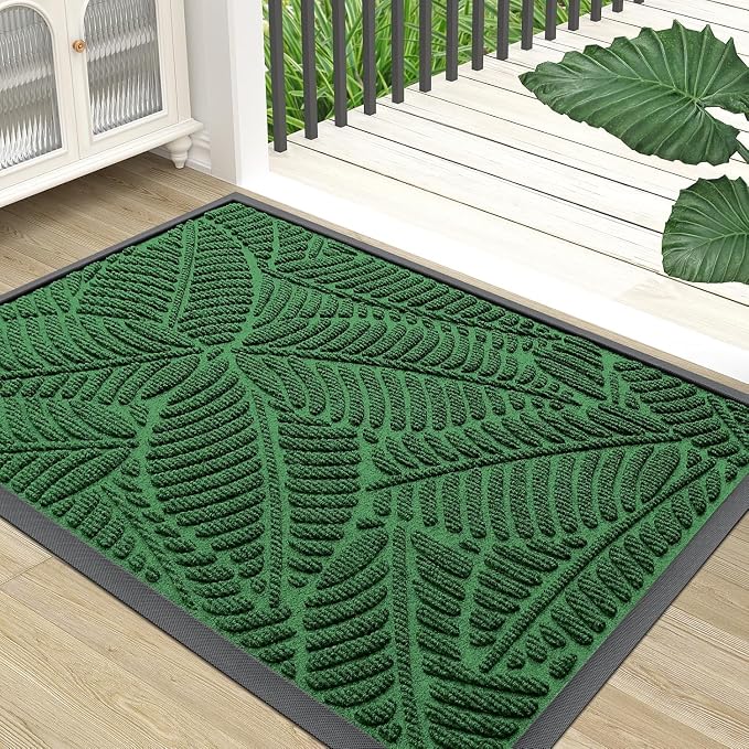Colorxy Waterproof Doormat, Sturdy Natural Rubber Front Indoor Mat, Non Slip by Colorxy