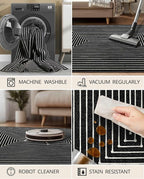 Latte&Fog 9x12 Area Rug for Living Room, Extra Large Black Modern Abstract - Image 6