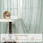 LAMIT Light Sage Linen Curtains 45 Inches Long - Image 8