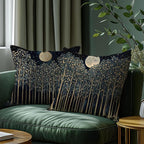 Rustic William Morris Night Moon Forest Green Decor Pillow Covers 18x18 Set of 2 - Image 3