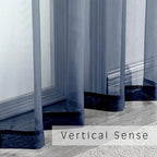 OVZME Navy Blue Sheer Curtains 2 Panels - Image 5