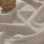 Cobblestone Linen Curtains for Living Room 126 Inches Long Light Filtering Semi - Image 4