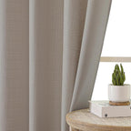 Chyhomenyc Stone Beige Valance for Windows, Light Filtering Faux Linen Textured - Image 8
