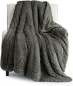 Bedsure GentleSoft Fluffy Olive Green Throw Blanket, Moss Green Decor Cozy Gifts by BEDSURE