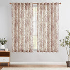 jinchan Linen Blend Curtain Floral Curtains by JINCHAN