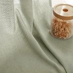 Linen Blend Sage Green Curtains 108 inch Length 2 Panels - Image 3