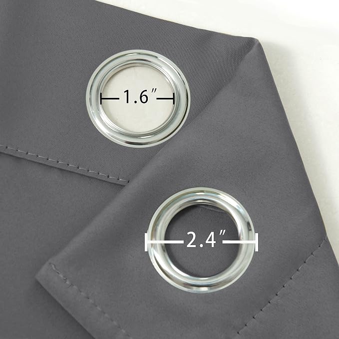 LEMOMO Grey Blackout Curtains/52 x 84 Inch/Set of 2 Panels Thermal Insulated - Image 6