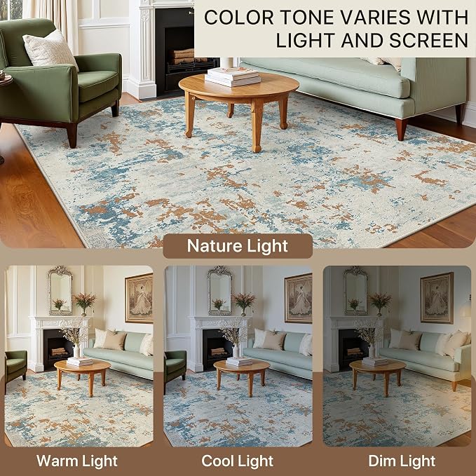 BEIMO Area Rugs 5x7 for Living Room Bedroom, Modern Abstract Machine Washable - Image 6