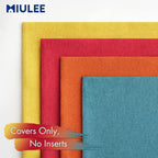 MIULEE Pack of 4 Decorative Outdoor Throw Pillow Covers Linen Waterproof Pillow - Image 5